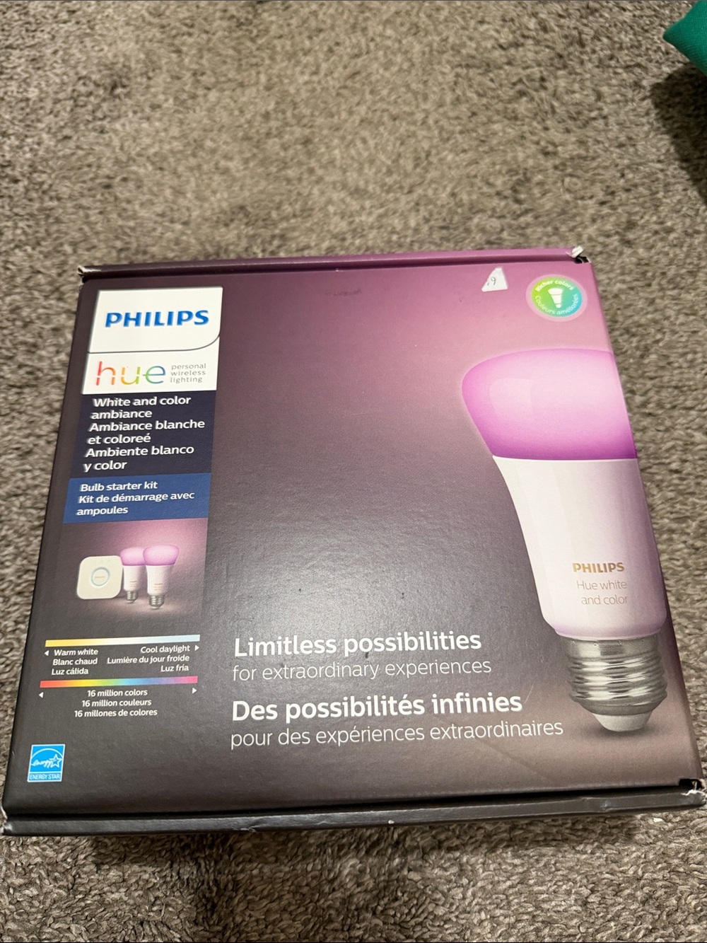 Philips Hue White and Color Ambiance Bulb Kit - Purple and White